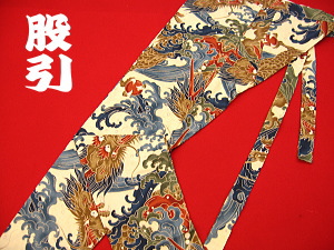 義若オリジナルの股引き 荒波に龍の柄